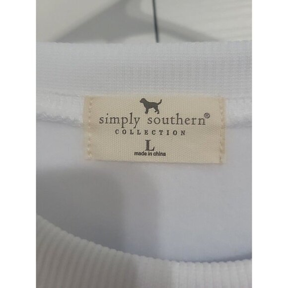 Simply Southern Santa Baby Sparkle Crew Long Sleeve Pullover Large - Picture 4 of 5